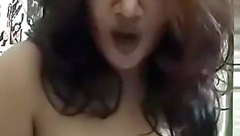 Sexy lingerie brunette chick with big tits doing a solo vid