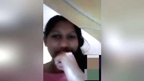 Brunette girl finger her hairy pussy to the camera