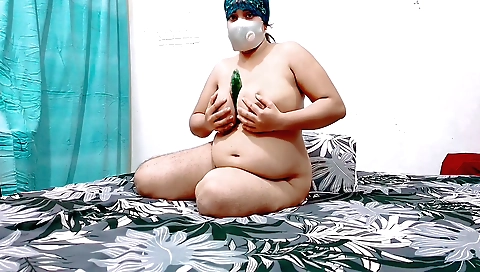 Muslim brunette shows off her body in a solo porn scene