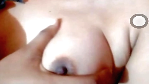 Amateurs beautiful brunette shows her tits on camera