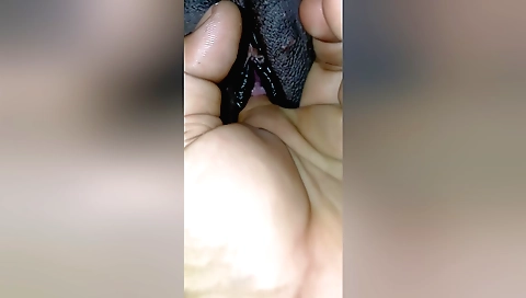 Indian teen in a sexy lingerie finger plays around