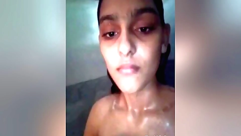Sexy Indian brunette showing her big boobs on webcam