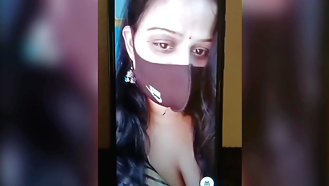 Indian girl in red dress masturbates in her bedroom