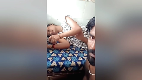 Indian brunette with black lingerie enjoys hot sex