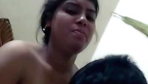 Brunette indian babe with natural tits enjoys a hot assfucking