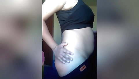 Solo female masturbation with her hands in front of the camera