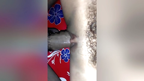 Indian amateur chick with a small body is in the middle of a video
