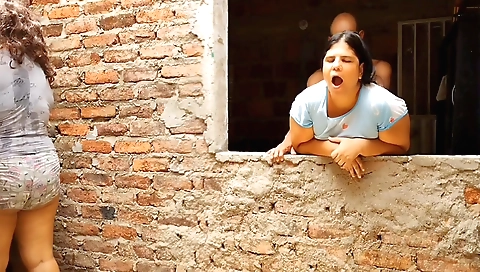 Indian stepdaughter gets screwed on the laundry line