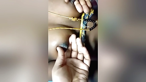 Indian girl in a sexy outfit sucks a dick in POV video