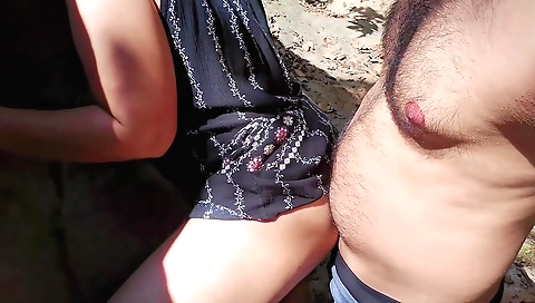 Big ass brunette on the beach getting doggy style fucked