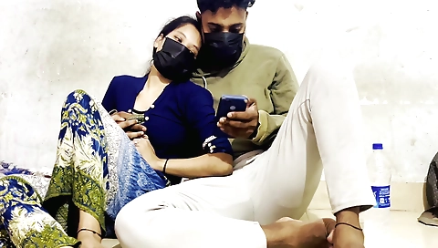 Indian teen is sucking off her tight ass after sex