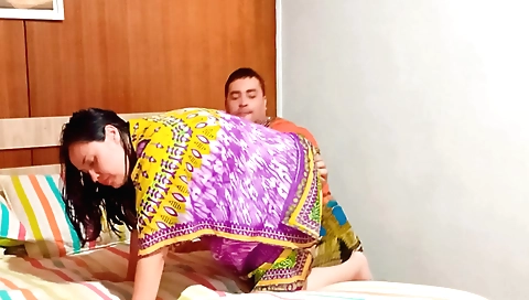Indian amateur beauty fucks on her bedroom for the first time