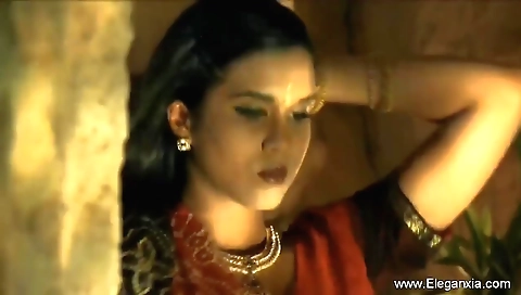 Indian brunette strips and enjoys the moment alone