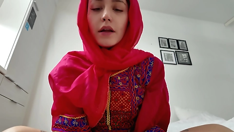 Indian girl with big tattooed pussy is fucked by a big cock