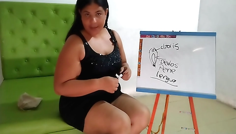 Busty brunette is talking dirty in amateur solo vid
