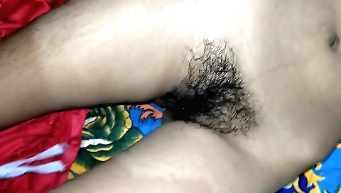 Indian hairy girl gets a handjob in her tight hole