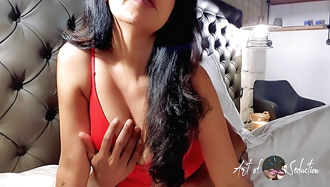 Indian wife with thick thighs plays and moans with hubby