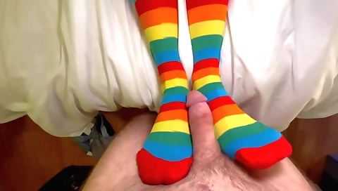 Beautiful foot fetish girl in white rubber is fucked