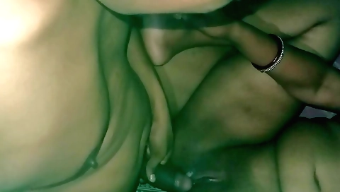 Indian couple makes love in the bedroom in the first night