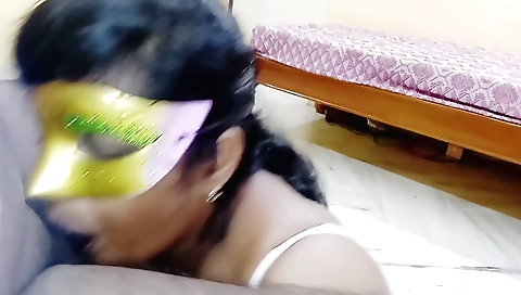 Funny brunette shows her sexy face and makes noises