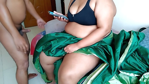 18yo amateur girl with huge saree fucks a big black cock