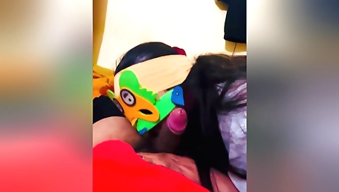 Brunette indian brunette sucks my thick fuck stick