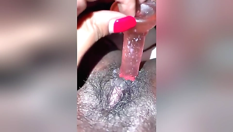 Sexy amateur indian babe plays with her hairy pussy