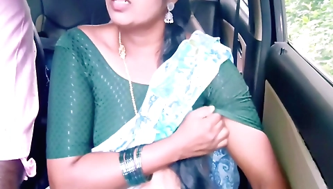 Indian milf fucks her husband's stepbrother in the car