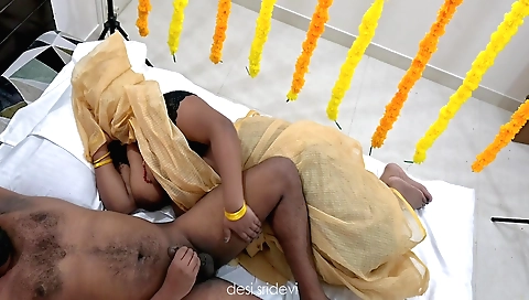 Indian brunette gets naked and her hairy pussy gets rubbed