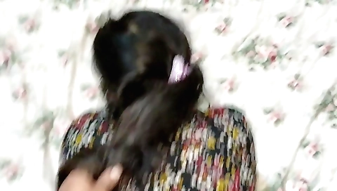 Hot brunette gets on the bed and gets her pussy fucked
