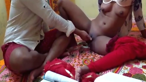 Indian brunette gets her pussy pounded by her teacher